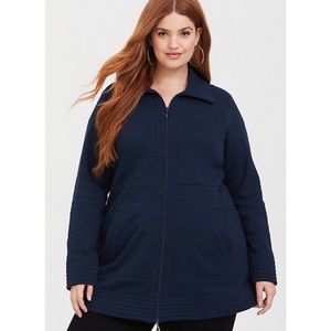 Navy Fleece Dual Zip Jacket